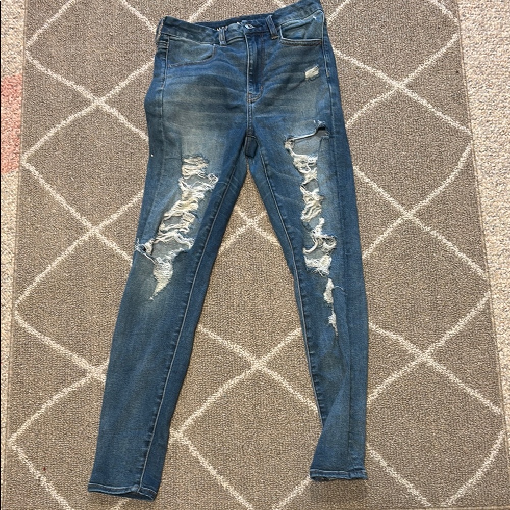 Blue Skinny Distressed Jeans